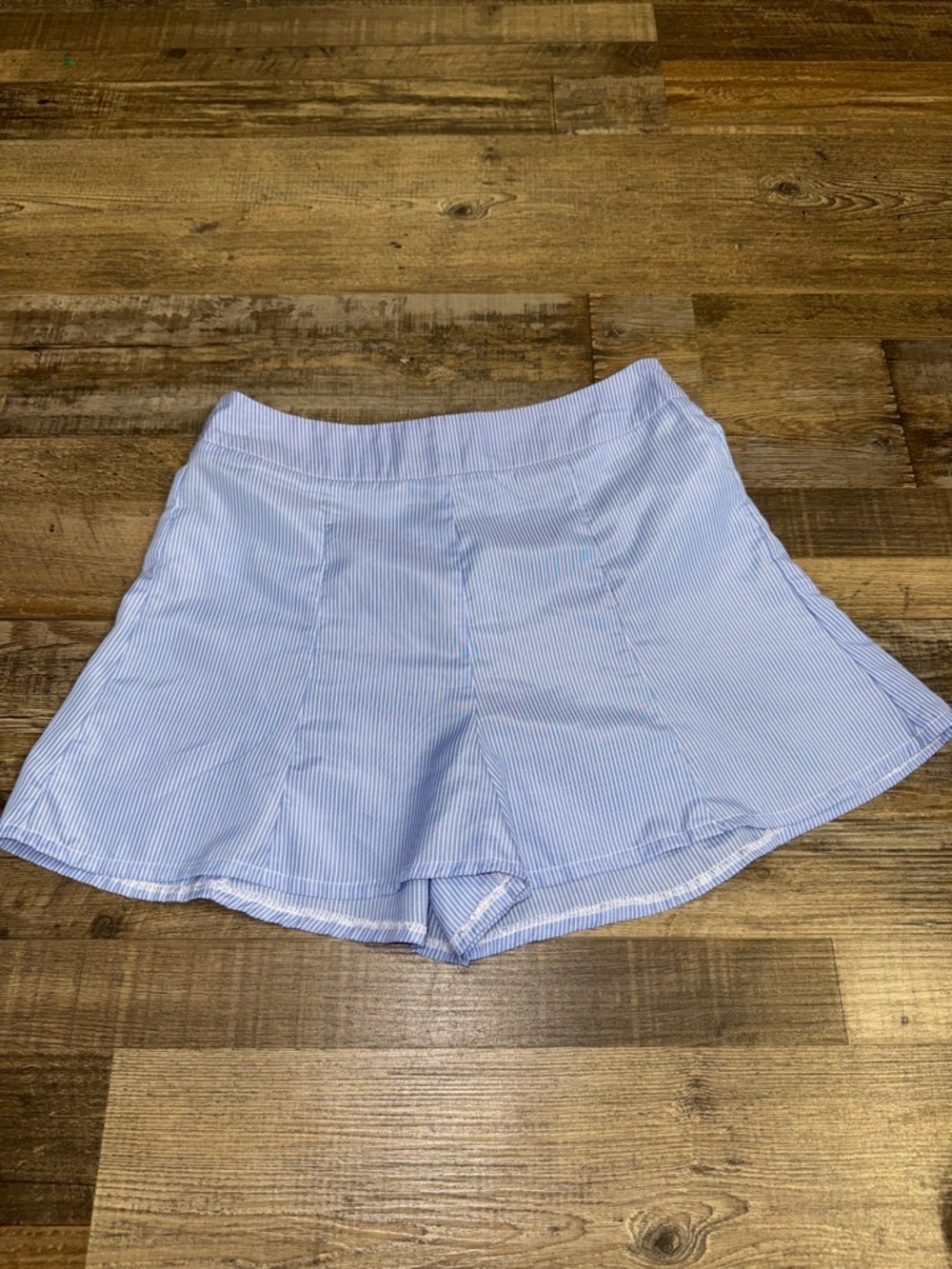 Milk & Honey Blue White Stripe Flowy Shorts Skort Small Preppy Coastal - Picture 2 of 8